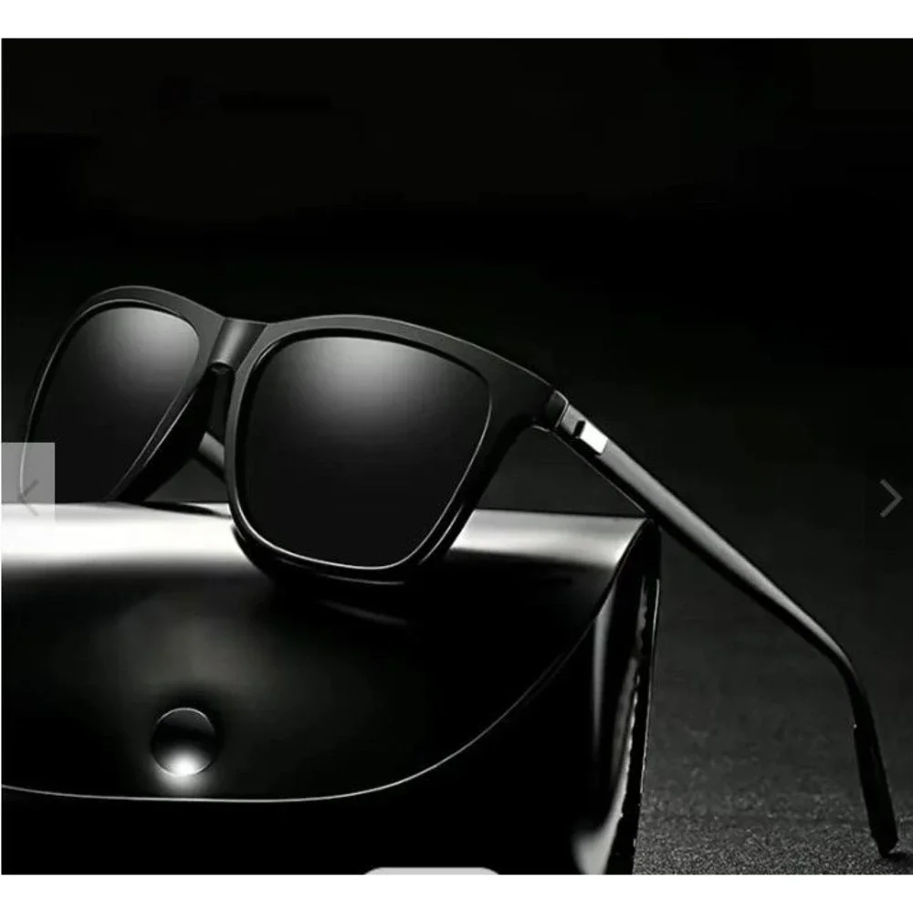Mens Black Frame Sunglasses Fashion Eyewear UV Polarized Protect Outdoor Driving